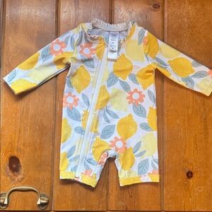 Carter's Yellow Lemon Floral Bodysuit